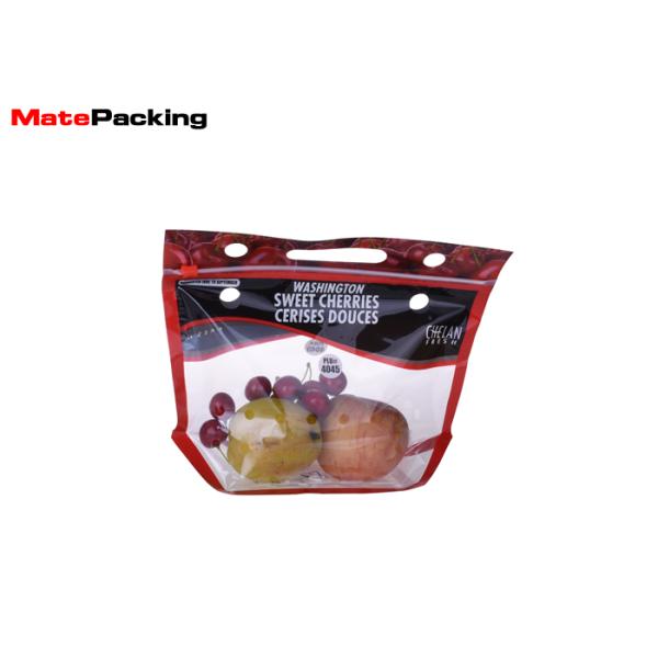 Custom Size Fruit / Fresh Vegetable Plastic Packaging Bags Pouch With Hanger Hole