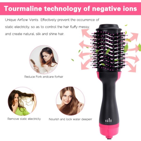 Hair Dryer Hot Air Brush Styler Volumizer Hair Straightener Curler Comb Roller Ceramic Household Use Electric Ion Blow Dryer