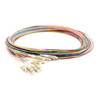 Unjacketed Fiber Optic Pigtail 12 Fibers LC/UPC 62.5/125 Multimode Color-Coded