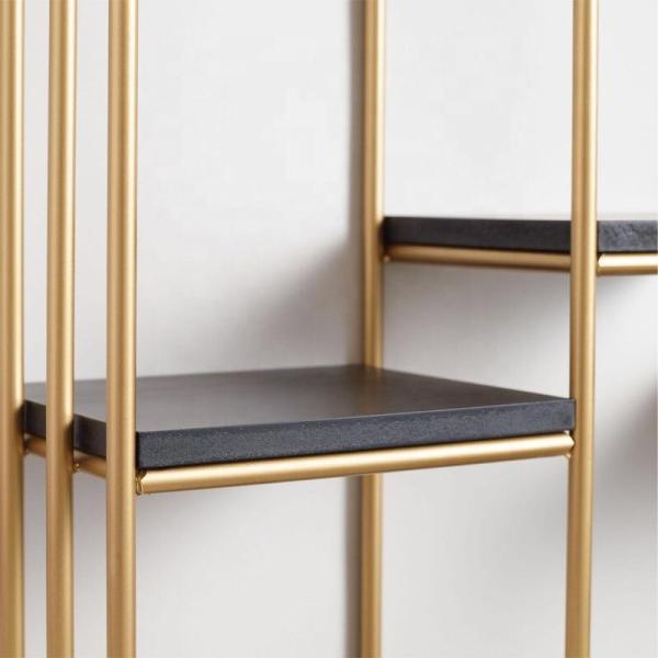 Wall Mounted Metal Book Display Rack Stainless Steel Storage Shelves