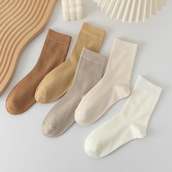 Pure Color Custom Bamboo Socks Breathable Fiber Crew Socks Custom