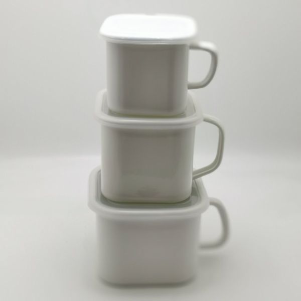 Japanese Style Enamel Cooking Pot Soup Pot With Glass Lid 1000ml 1450ml 2650ml