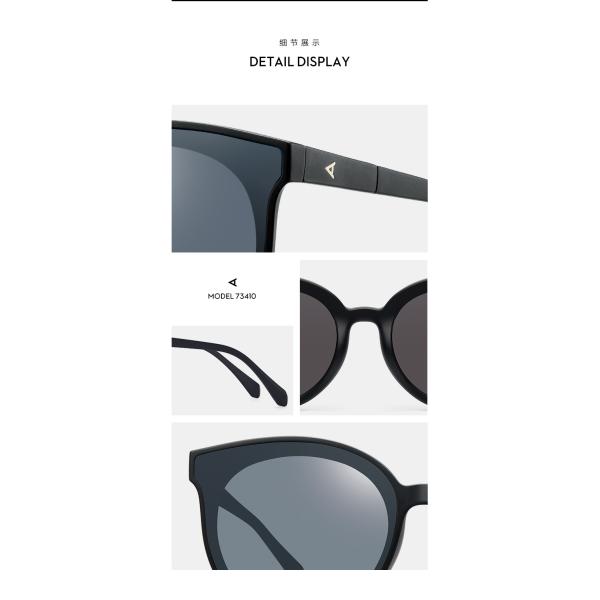 Popular Woman's Plastic Polarized Sunglasses Black Grey Polarized Lens Plastic Frames