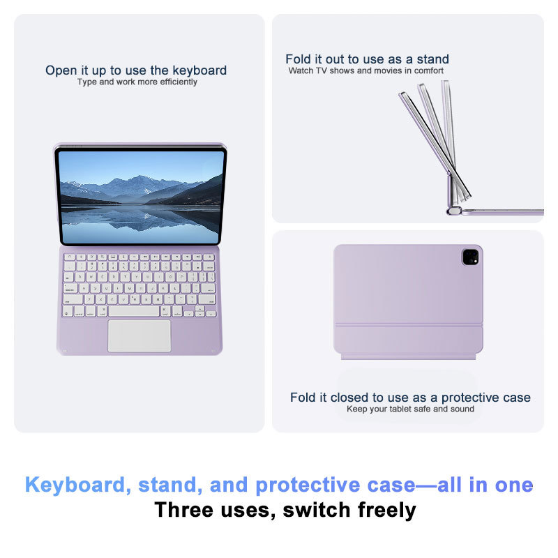 ODM OEM Multilingual Layout New High-End Wireless Magnetic Keyboard with 7-RGB Backlit and Touchpad for iPad Pro 11 M4/M5