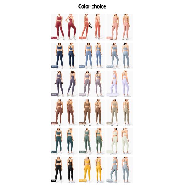 Cross Back Yoga Set Clothes Gathered Belly Matching Sports Bra And Leggings Set