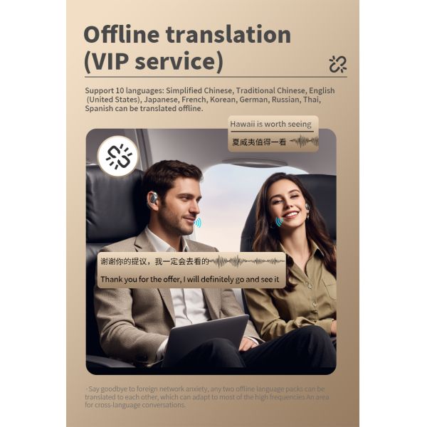 V18 Smart Translation Earphones Support 200+ Countries And Regions