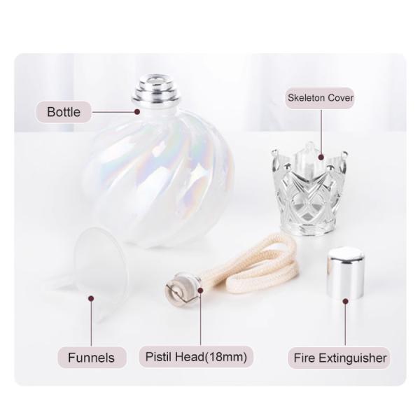 White Glass Cosmetic Packaging Spherical Shell Pattern Catalytic Aromatherapy 100ml