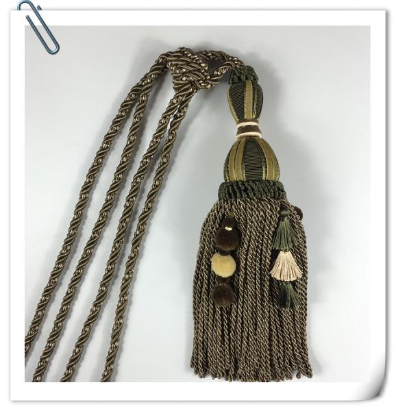 2017 factory hot sales  cord tassel tieback for curtain accessory decorative