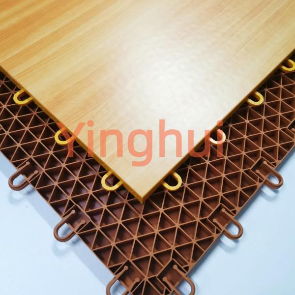 Ppolypropylene Woodgrain Basketball Flooring Modular Interlocking Wood Tiles Outdoor