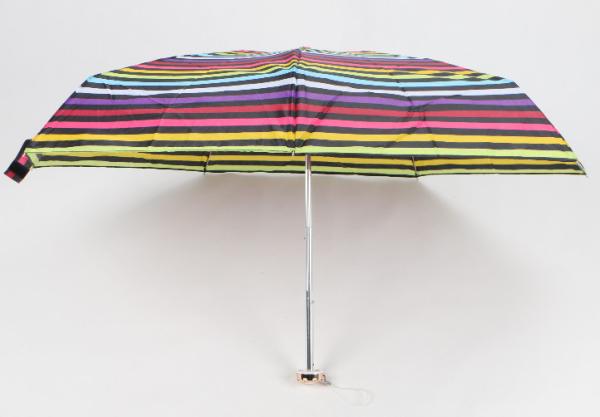 Travel Size Strong Compact Umbrella , Lightweight Travel Umbrella With Plastic Handle