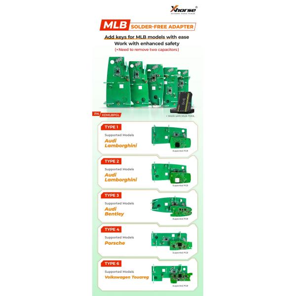 Xhorse VVDI MLB TOOL Key Programmer Plus XDMQBAGL MQB MQB48 Adapter And Solder-free Adapter XDMLBPGL Kit