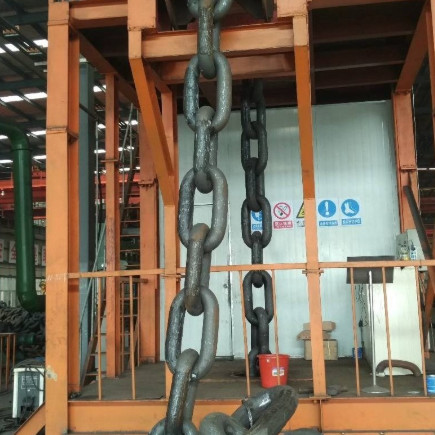 87mm Stud Link Anchor Chains Spray Paint High Strength Alloy Steel Ship
