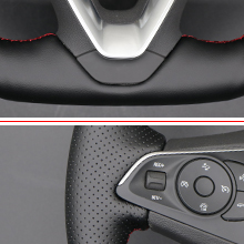 MEWANT Hand Stitch Genuine Leather Steering Wheel Cover for Opel Astra Combo Corsa Grandland X Insignia 2014 2017 2018 2019 2020