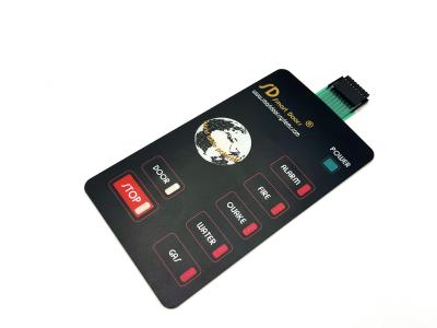 Flat Button LED Membrane Switch Semi Transparent With 2.54MM Housing