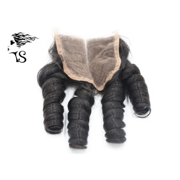 Off Black French Curly Lace Frontal Closure , 7A 4x4 Lace Frontal Hair Closure