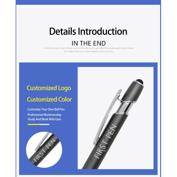 Écran tactile stylo à bille en aluminium en métal 2 en 1 stylo à bille Maggi Multi-Colours Logo