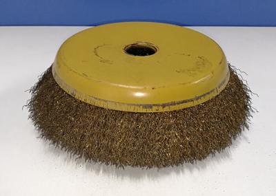 Brass Coated Crimped Wire Cup Brush High Tensile 200MM OD For Removal Rust