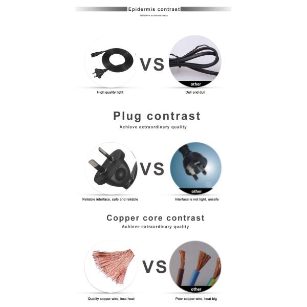 SAA to IEC C7 Power Cord 2.5A 250V 1.5m PVC Cable