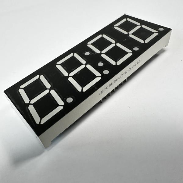High-Visibility Ultra Red 4-Digit LED Clock Display Unit