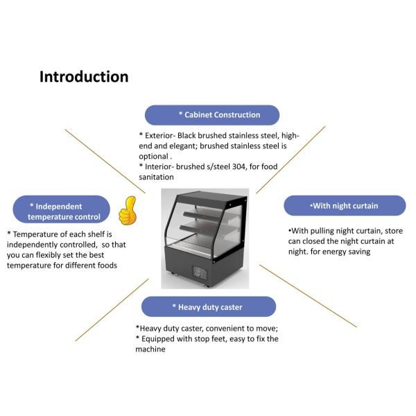 Self Service Open Merchadiser Warmet & Chiller Grab & Go Digital Controller R290 For Cold