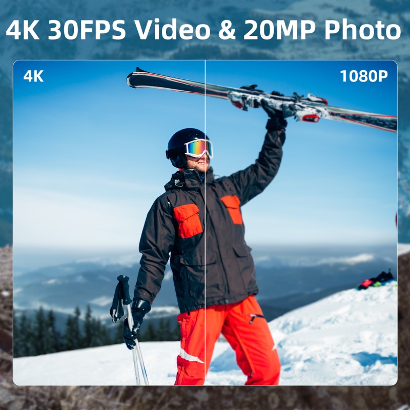 Newest HD 4k Dual Screen Sport Action Camera Motorcycle Bike Helmet Riding Camera 30M Waterproof Sport Camera with WIFI