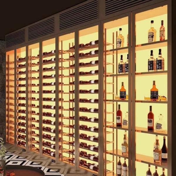 Hotel Villa Wine Storage Cabinet Temperature Control Decorative Metalwork Modern