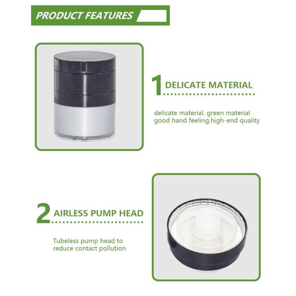 Frasco mal ventilado acrílico de creme do centímetro cúbico com empacotamento cosmético da bomba do espelho