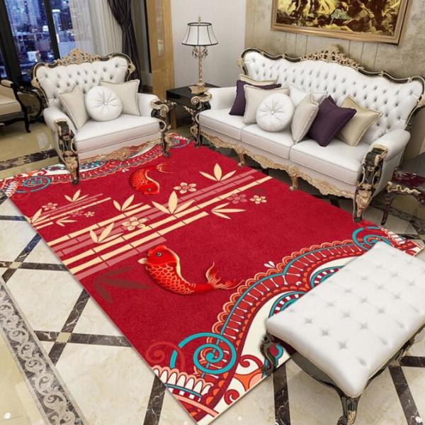 Crystal Velvet Bedroom Sofa Living Room Floor Carpet Noble Elegant New Chinese Style