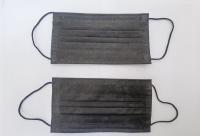Type IIR 17,5x9,5 cm Masque à usage unique médical noir avec boucle d'oreille