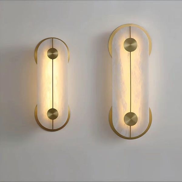 Alabaster Wall Sconce Light Minimalist Modern Bedroom Wall Decoration Lamp for Living Room Hotel