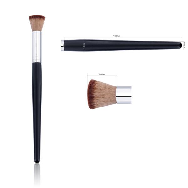 Pbt Hair 5pcs Makeup Brush Set With Matte Finish Silver Brass Ferrule