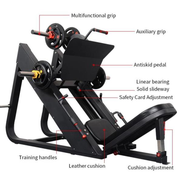 Fitness Equipment 45 Degree Leg Press Machine with Medium Loader and Bench Function
