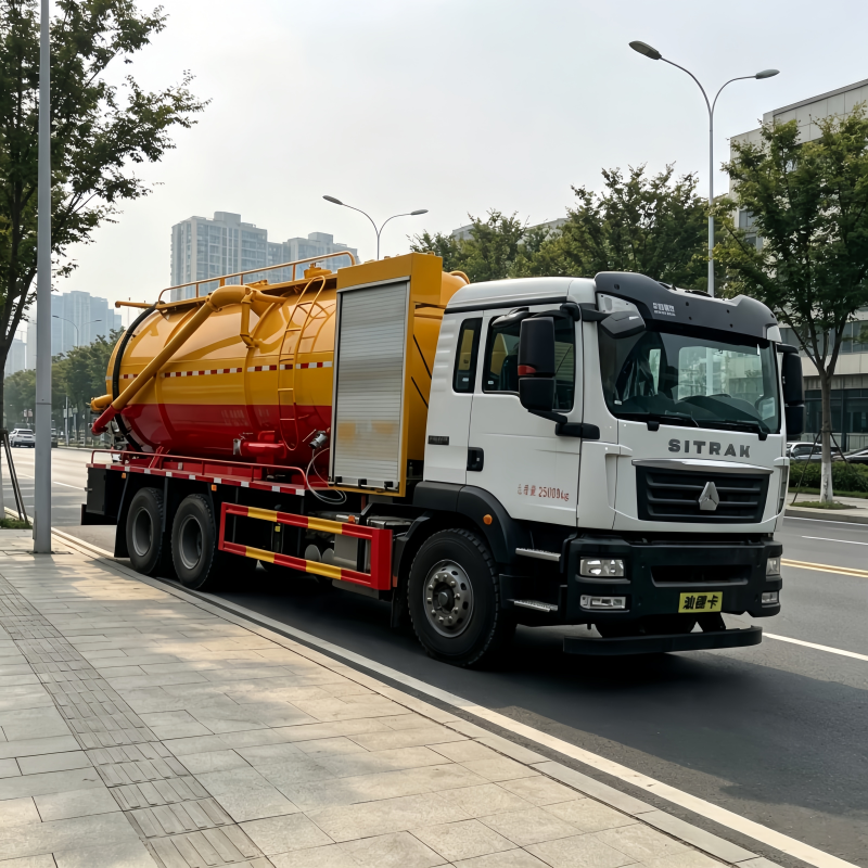 25000kgs GVW Sewer Cleaning Truck With High Pressure Flushing & Sewage Suction Combo Vehicle