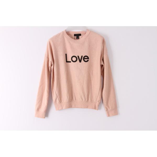 Printing Pink Pullover Sweatshirts Crew Neck Womens French Terry Sweatshirt