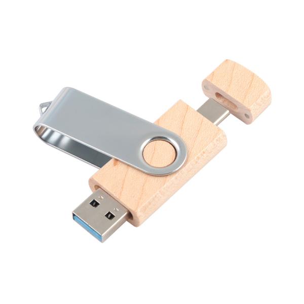 Естественный деревянный USB флэш-накопитель 2.0 3.0 с типом C + USB Новые формы Быстрая скорость