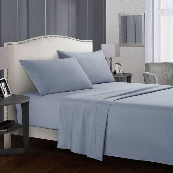Custom Color Packaging Bed Linen Plain Dyed Home Hotel Bed Flat Fitted Sheet Bedding Set