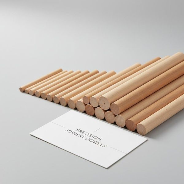 Smooth Surface Wooden Dowel Pins In Sizes Ranging From 3mm To 20mm Featuring Natural Wood Color Light Brown To Beige Ideal For Precision Joinery