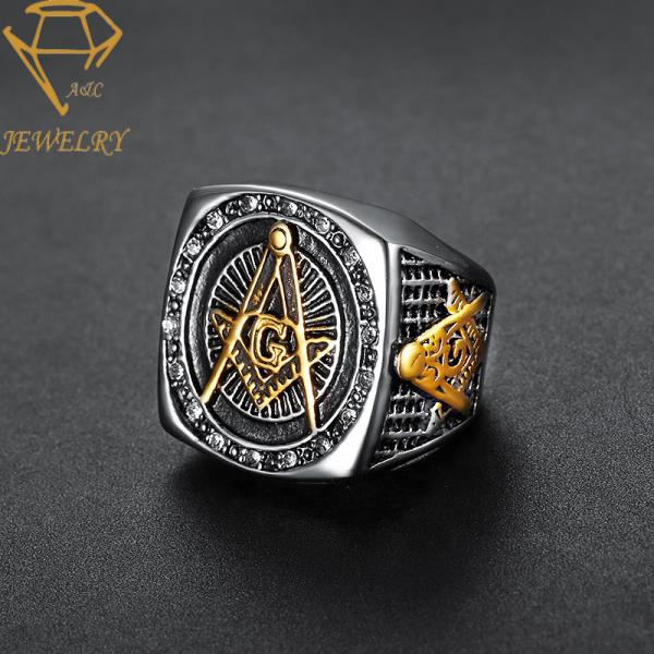 Two Tone Master Masonic Signet Ring