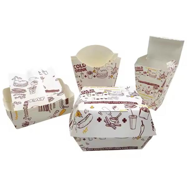 Customized Eco-friendly Fast Food Packaging Box For Fried Chicken French Fries Burger Box Set Meal
