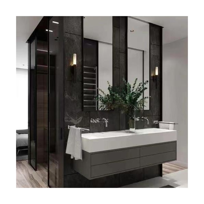 Wall Mounted Hotel Bathroom Vanity YALIG Modern Cabinet with Included Countertop