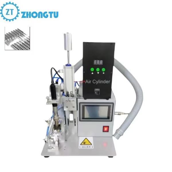 Zhongtu Semi-Auto Pedal Operated Soldering Machine for USB Data Cable Making Ultrasonic Generator and Internal Peeling Length 0-2cm