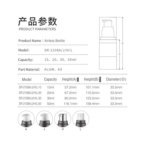A pérola perla o empacotamento mal ventilado do cosmético da garrafa do distribuidor quebrado
