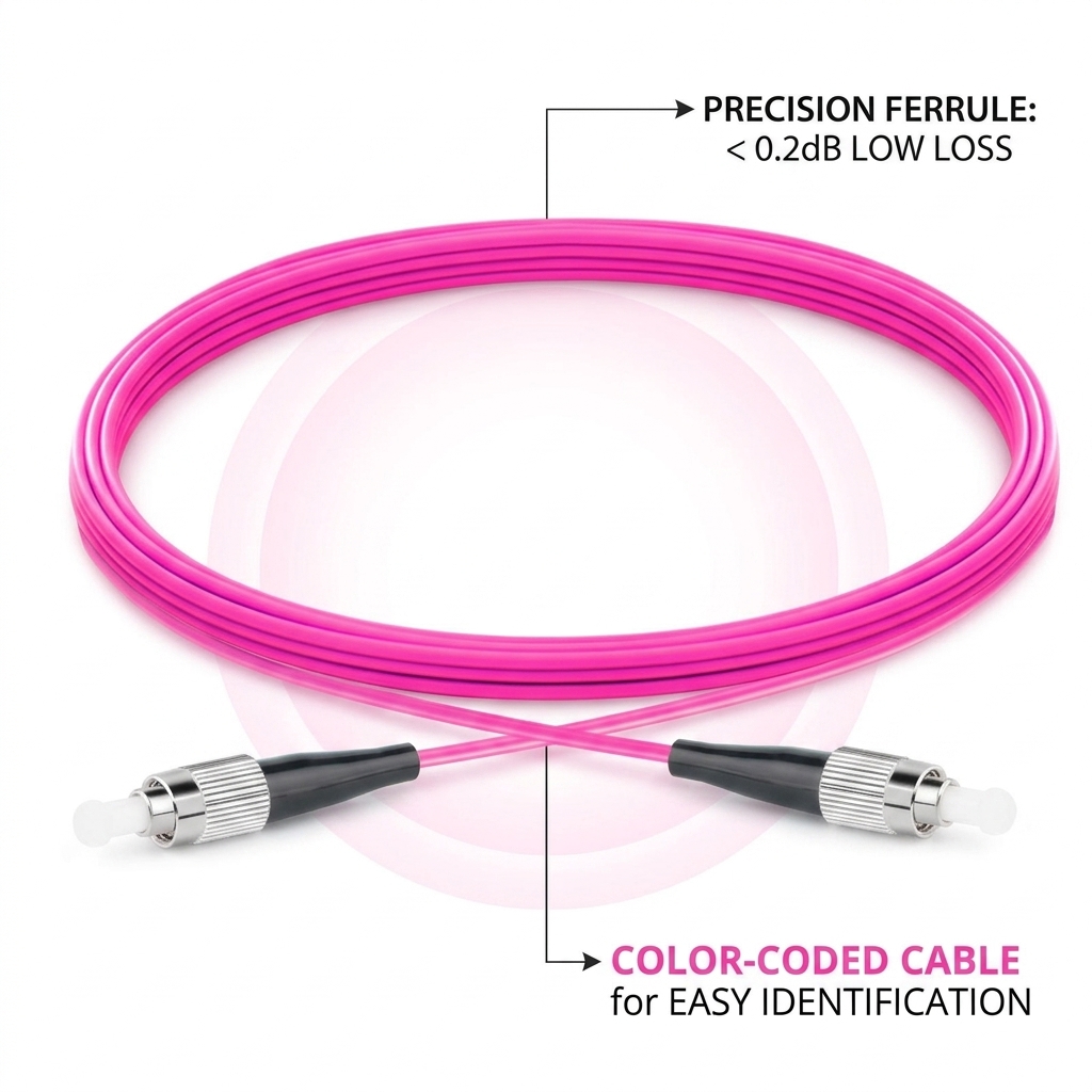 FC-FC OM4 Fiber Optic Patch Cord Simplex Duplex Multimode PVC 2.0mm Cable