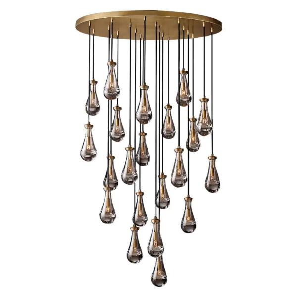 Sala de estar chuva moderna redonda casa de campo vintage candelabro 47'