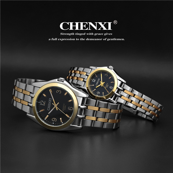 T028A10H Gold Stainelss Steel Band Wristwatches Man Luxury Couple's Quartz Watches Unisex