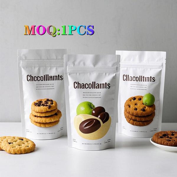 Custom Printed Seal Packaging Bags Plastic Packing Bags With Window For Sweet Cookie Candy Snacks Packing