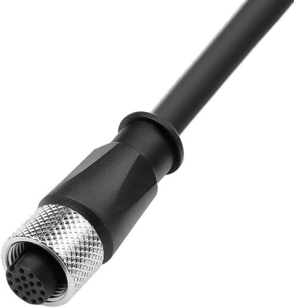 Câble Alvin M12 A Code 17 broches femelle vers extrémités libres 8m blindé pour HikRobot Cognex