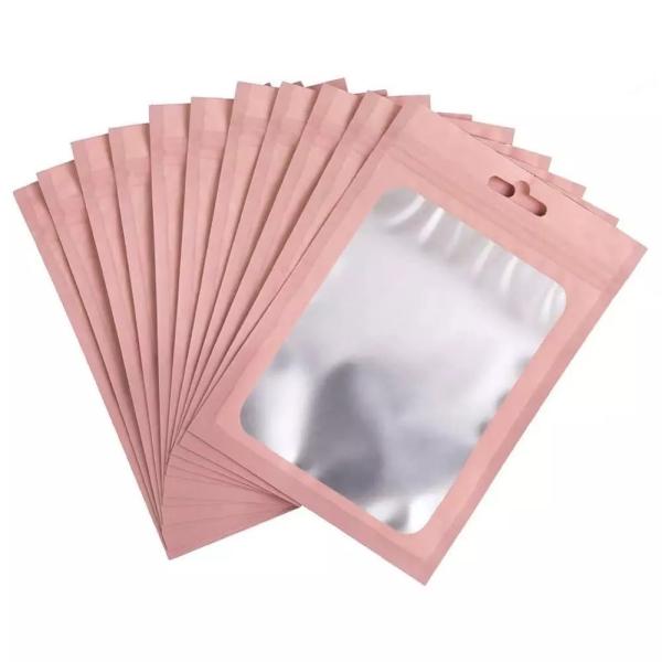 Customized Logo Plastic Retail Aluninum Foil Zipper Packaging Bag with clear hole