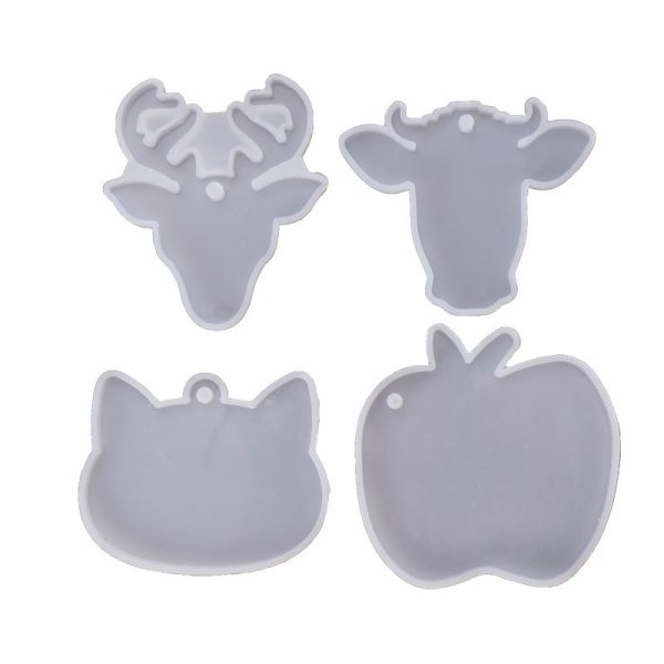 DIY crystal dropper mold hanging whale deer head cup decoration pendant hanging silicone mold