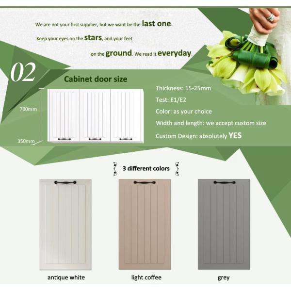 Vinyl Wrapped MDF Kitchen Cabinet Doors , MDF Shaker Doors Solid Color